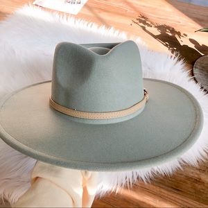 Brand new, light grey teal fedora